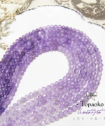天然紫水晶漸變色細小切面扁圓珠
