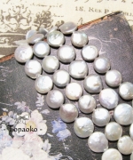 天然灰色巴洛克扁圓形淡水珍珠