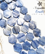 天然巴西藍晶石六角隨形原礦珠