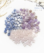 天然夢幻紫水晶粉晶藍點石五角星形珠