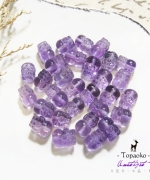 天然巴西高透體紫水晶貔貅直孔珠