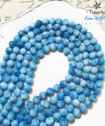 天然A級斯里蘭卡水波紋藍磷灰石圓珠