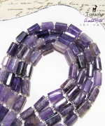天然巴西紫水晶原礦隨形圓柱切面珠