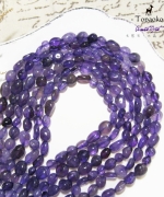 天然巴西紫水晶隨形圓角珠(色蠟)
