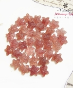 天然俄羅斯透體草莓晶精雕海星孔珠