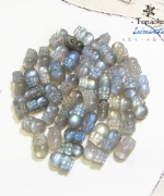天然A級加拿大高透體藍彩拉長石貔貅直孔珠