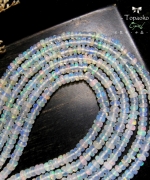 收藏級!天然伊索比亞高透體彩虹遊彩蛋白石盤珠