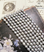 天然A級灰色米形淡水珍珠