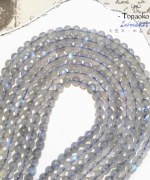 天然A級加拿大透體全藍光拉長石圓珠