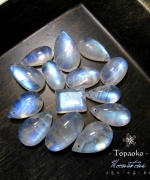 收藏級!天然印度高透體強光彩藍月光石裸石