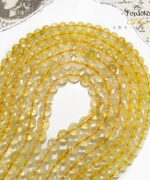 天然巴西透體黃水晶圓珠(微色蠟)