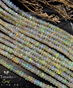 收藏級!天然伊索比亞高透體彩虹遊彩蛋白石切面盤珠