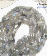 天然A級加拿大透體藍彩拉長石隨形珠