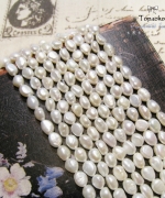 天然A級強光白色隨形米形淡水珍珠