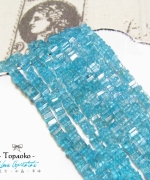 收藏級!天然馬達加斯加高透體藍磷灰石扁方珠