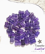天然巴西高透體紫水晶立體蝴蝶結.並蒂蓮孔珠