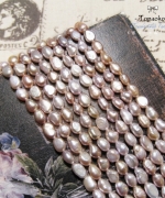 天然A級金屬強光仙女紫隨形米形淡水珍珠