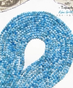 天然A級斯里蘭卡水波紋藍磷灰石切面圓珠