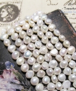 天然A級強光白色隨形淡水珍珠