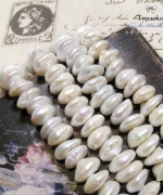天然A級強光白色巴洛克異形扁圓淡水珍珠